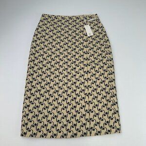 Tory Burch Skirt Women 12 Twill Crepe Wrap Floral 32x32.5 Zip Work Party Core Ne